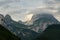 Mangart peak covered by clouds, Julian Alps, Slovenia, Triglav national park, Europe