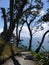 Mangawhai cliff walk: coast view Bream Bay and Sail Rock