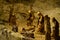 Manger at Shepherds Field Chapel, christmas eve, wooden figures, Bethlehem, Palestine, Israel