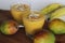 Mango Banana Smoothie, A deliciously thick and creamy banana smoothie bursting with mango flavour. Made with only 5 simple
