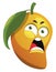 Mango cartoon angry face illustration vector