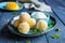 Mango Coconut Ladoo â€“ sweet balls made of mango puree, desiccated coconut and condensed milk