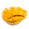 Mango cubes / slices close up isolated on white / Macro