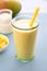 Mango lassi smoothie drink.