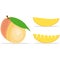 Mango, mango slices, fruit.