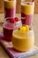 Mango Orange Raspberry Strawberry Smoothies