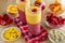 Mango Orange Raspberry Strawberry Smoothies