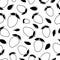 Mango outlined black over white pattern