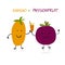 Mango and passion fruit, funny characters for your design