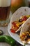 Mango Salsa Tacos with Waxworms