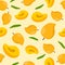 Mango seamless pattern background vector