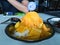 Mango shaved ice dessert