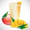 Mango smoothie with fruit and slices