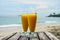 Mango smoothies at beach