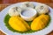 Mango Sticky Rice on dish, Thai dessert