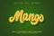 Mango text effect with dark green background