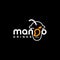 Mango text logo for fresh juice drink and culinary