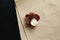 Mangosteen on brown paper scene.