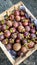 mangosteen fruit in basket. fresh mangosteen fruit in traditional market