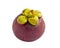 A mangosteen fruit isolate on white