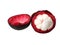 Mangosteen fruit on white background