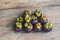 Mangosteen fruit on wood table