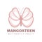 Mangosteen Logo, Mangosteen Flesh Illustration, Vitamin Rich Fruit Queen, Fruit Logo Vector Label Template Design