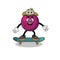 mangosteen mascot playing a skateboard