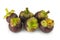 mangosteen pile isolated on white background