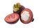 Mangosteens Queen of fruits, ripe mangosteen fruit isolated on w