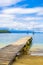 Mangrove and Pouso beach with jetty island Ilha Grande Brazil