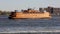 Manhattan-bound boat of the Staten Island Ferry en route, New York, NY, USA