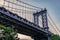 manhattan bridge in new york. architecture of historic bridge in manhattan. bridge connecting Lower Manhattan at Canal