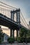 manhattan bridge in new york. architecture of historic bridge in manhattan. bridge connecting Lower Manhattan at Canal