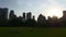 Manhattan central park sunset sheep meadow panorama 4k new york usa