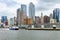 Manhattan Cityscape along the Hudson River waterfront.