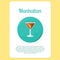 Manhattan cocktail drink in circle icon