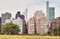 Manhattan East Side seen from Roosevelt Island, New York City, USA