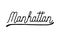 Manhattan hand lettering on white background
