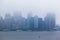 Manhattan Island Buildings Under the Fog