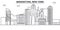 Manhattan, New York architecture line skyline illustration. Linear vector cityscape with famous landmarks, city sights