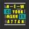 Manhattan, new york city urban graphic typography