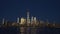 Manhattan New York Cityscape NYC. New York Manhattan time laps at dusk. Timelapse Sunset in New York Lower Manhattan