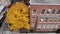 Manhattan old pre-war building with red brick wall. Aerial view.