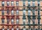 Manhattan old residential building with fire escapes, New York