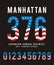 Manhattan Set Number Flag USA Typography design