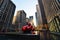 Of Manhattan, Sixth Avenue with huge red Christmas decoration balls