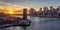 Manhattan skyline and brooklyn bridge