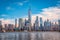 Manhattan skyline seen from Harborside in Jersey City