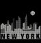 Manhattan skyline Stylized in black and white